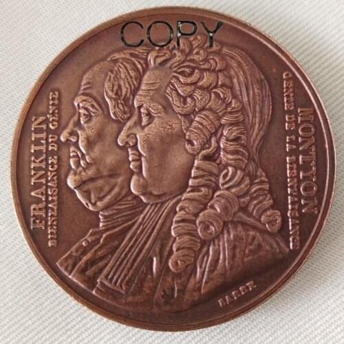France 1833 Medal Copper Copy Coins About 41 mm