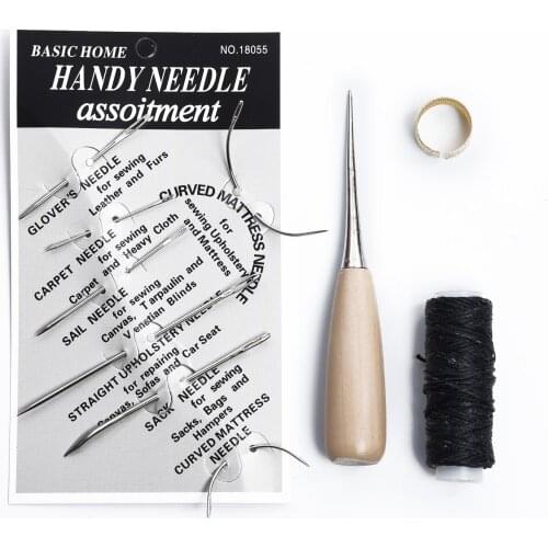 Leather Sewing Needles Stitching Needle Set Thread Thimbles Hand Sewing Tool Leathercraft Tool Sets Accessories Sewing Kit