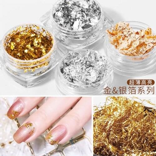 Nail Decals Nail Art Gold Silver Stickers Foils DIY Nail Tools