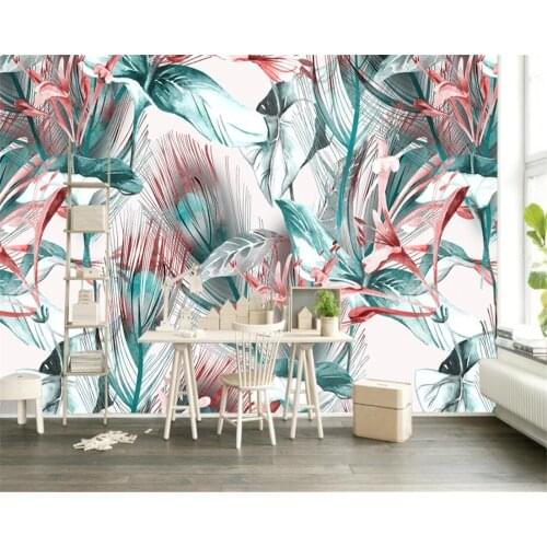 Beibehang Custom Wallpapers Tropical Plants Banana Leaf Basho Flower Oil Paintings TV Wall Background Walls mural 3d wallpaper
