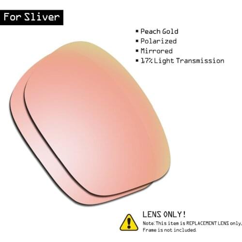 SmartVLT Polarized Sunglasses Replacement Lenses for Oakley Sliver - Peach Gold