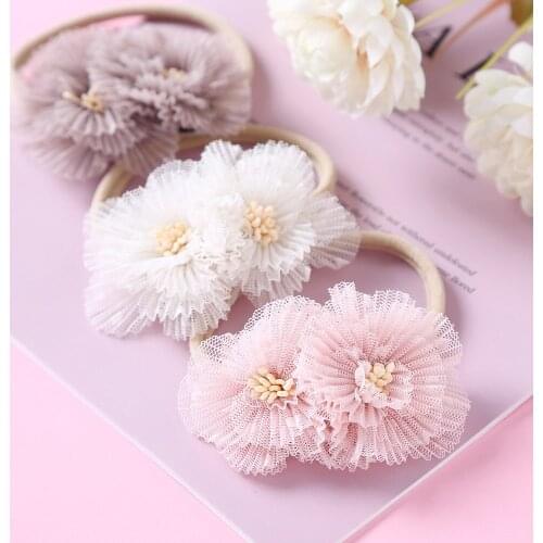 Baby Girl Headbands Kids Hair Accessories Flower Elastic Hairbands For Newborns Florals Tiara Fresh Style Cute Headwear Gifts