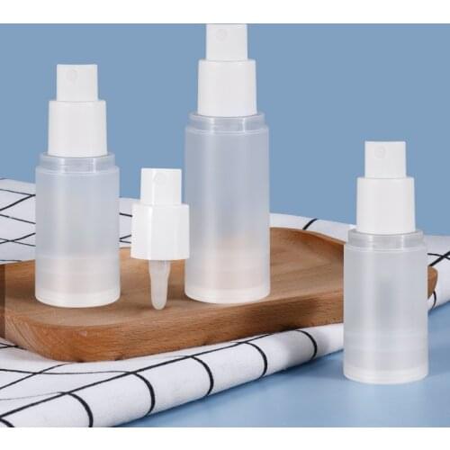 Empty Round Cosmetic Bottles Vacuum Pump Bottle Refillable Emulsion Essential oil Packing Container 10PCS