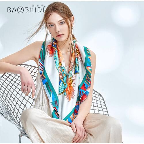 Gem butterfly business gift silk scarf Chinese style mulberry silk scarf gift box / Oriental Charm