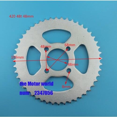 Motorcycle scooter drive gear 420 48T 48MM tooth sprockets for ATV Go-kart free shipping