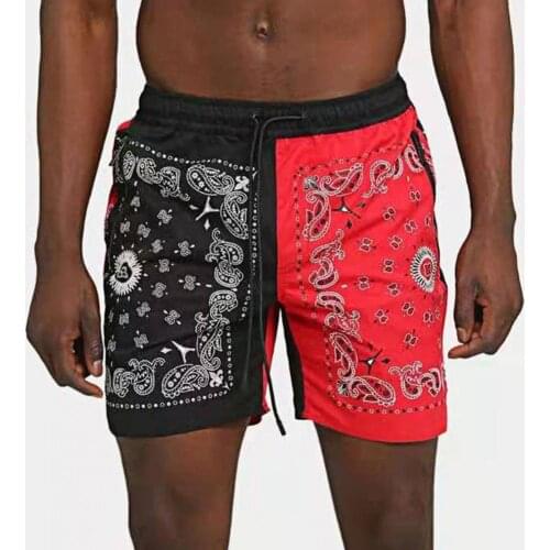 Men Shorts Color-matching Design Breathable Casual Fashion Sports Pants Summer Gyms Workout Male Loose Fitness Sportswear Jogger