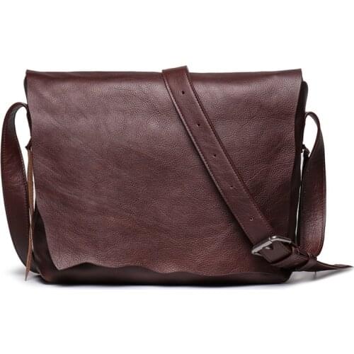 Shoulder Bag Retro Handmade Men Genuine Leather Cowhide Messenger Bag Casual Top Quality Vintage Leather Handbag Design New