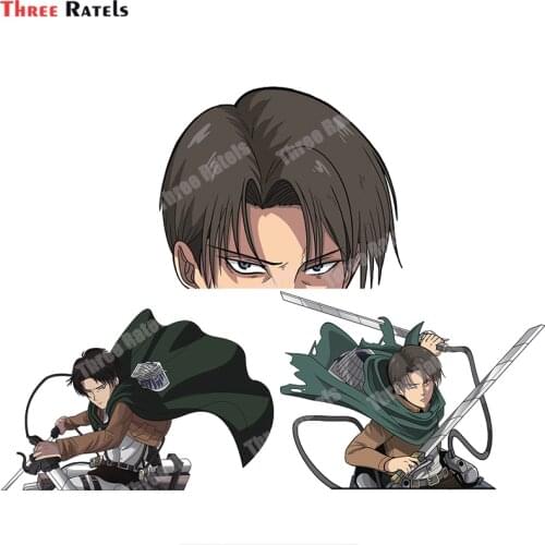 Three Ratels B362 Anime Game Captain Levi Attack On Titan Stickers For Passat B6 Car Sticker Auto Decals Vinyl Material