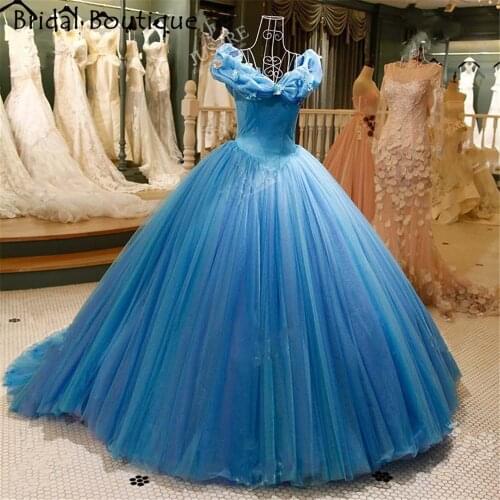 Vintage Cinderella Ball Gown Quinceanera Dresses Off Shoulder Lace Up Sweet 16 Prom Dress 2021 Party Gowns