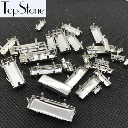 All Sizes Baguette Rectangle Metal Cup Claws Silver/Brass Color Fitting For Fancy Stones Jewelry Beads 3x7mm,5x10mm~10x30mm