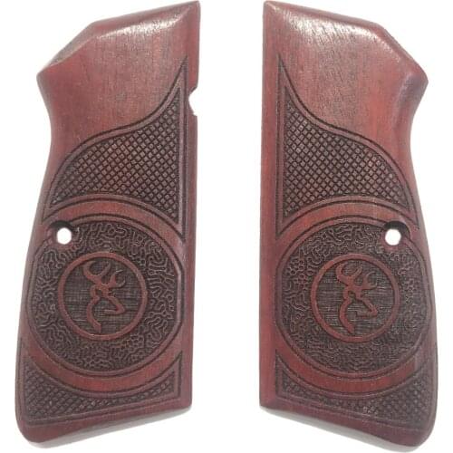 Belgium Browning Hp 14 Compatible Special Series Laser Cut Red Wooden Grip Mod50