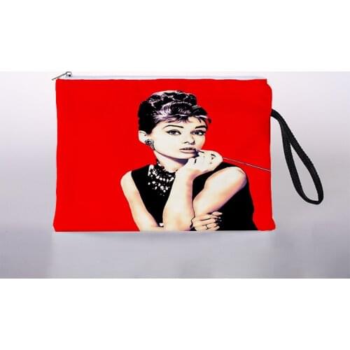 Angel Hepburn Printing Cosmetic Bag Ladies Cosmetic Storage Bag Color Travel Storage Bag