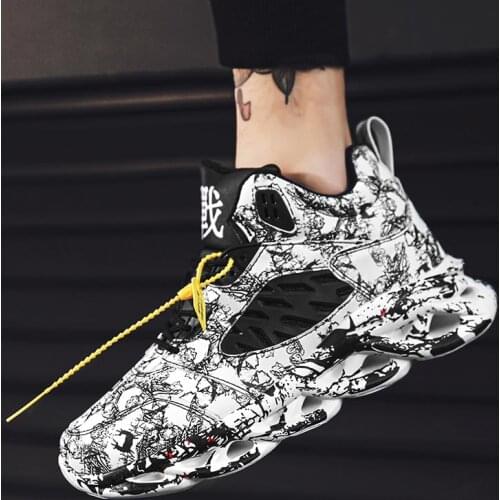 Plus Size Hightop Sneakers Men Sport Shoes Men Brands Spring Men Running Shoes New Men Training Shoes Mens Sports Gray D-574