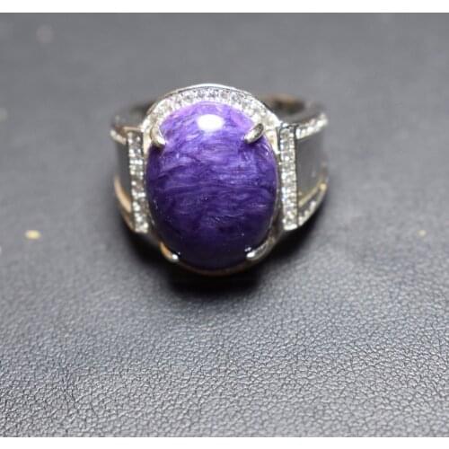 Fine Jewelry Real 925 Steling Silver s925 Platinum 100% Natural Claroite Gemstone Rings Female Ring for Women Christmas Gift