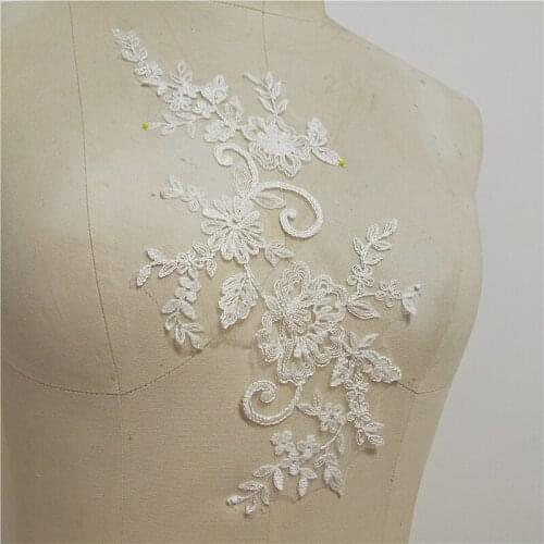 1 PC New car rope bone bride wedding gown veil doll paste flower piece making material lace fabric embroidery patch