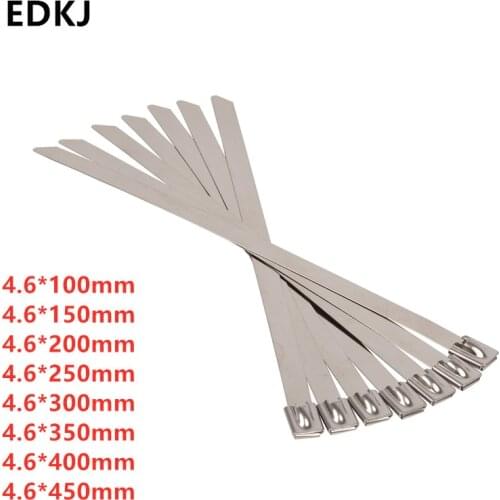 10PCS 4.6 STAINLESS STEEL METAL CABLE TIES TIE ZIP WRAP EXHAUST HEAT STRAPS INDUCTION PIPE