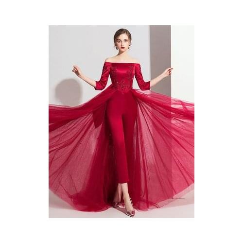 100%real wine red slash collar leotard long trailing veil Victoria/customs size/stage performance/studio/red carpet