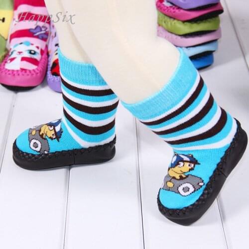 2Pairs baby socks Girls boys Thicken Warm cotton Newborn Baby Toddler Non-Slip Booties Shoes Socks Autumn Winter Antiskid Socks
