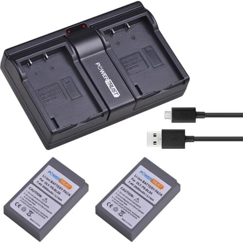 2Pcs 2000mAh BLS-5 BLS5 PS-BLS5 Li-ion Battery + Fast Dual Charger for Olympus PEN E-PL2 E-PL5 E-PL6 E-PL7 E-PM2 E-M10 E-M10