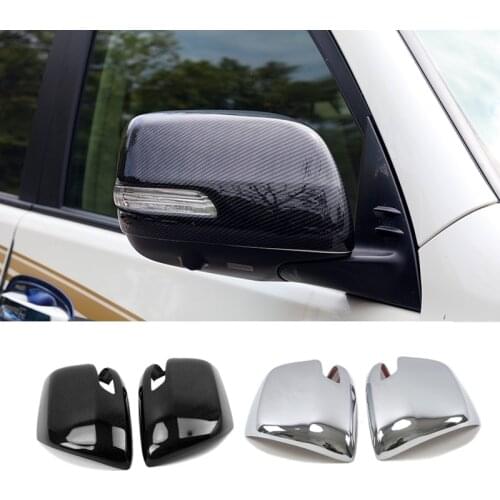ABS Chrome /Carbon Fiber for Toyota Prado FJ150 FJ 150 2010 to 2018 Car Side Door Rearview Turning Mirror Cover Accessories 2pcs