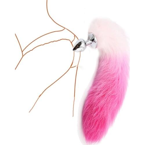 Anal Plug In Adult Sex Games Fox Tail Stainless Steel Anal Pleasure Bead Butt Plug Stimulator Sex Products Flirt Toys for Women
