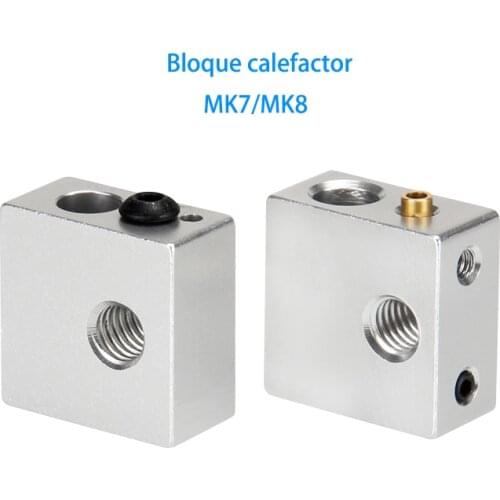 2PCS Heater Block Aluminum Block 20*16*12MM V5 V6 E3D Block Fit J-head Hotend Bowden Extruder To Thermistor 3D Printer Parts