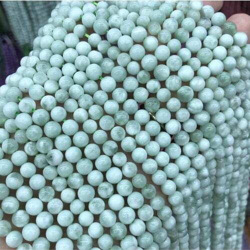 Natural Agates Beads Round Shaped Green Angel Stone Loose Beads 6 7 10 12 MM Pick Size for Making DIY Jewelry Necklace