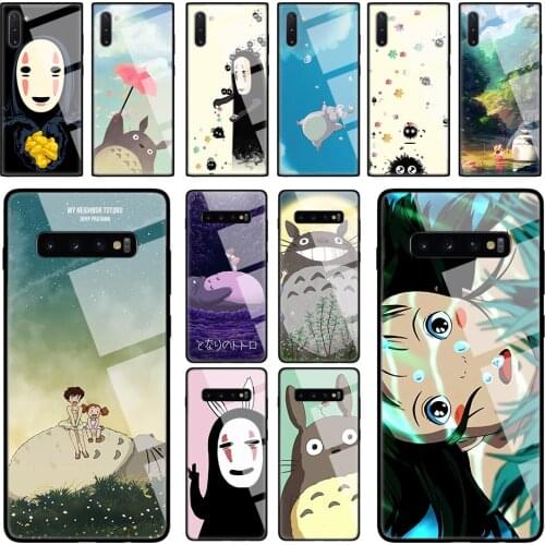 Anime Totoro Ghibli Spirited Case for Samsung Galaxy S20 Ultra S10 5G S10e S8 S9 Plus Tempered Glass Black Coque Phone Cover
