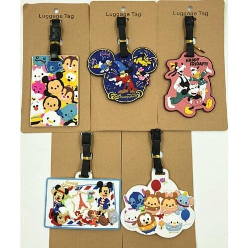 Disney cartoon Mickey Mouse Travel Accessories travel tag luggage Minnie Suitcase ID Addres portable label pendant