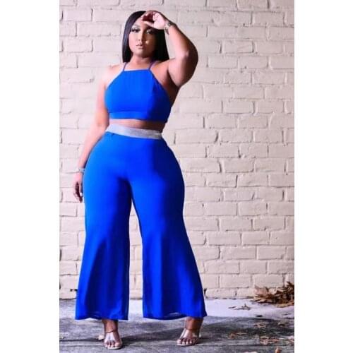 Cutubly New Style Casual Women Set Spaghetti Strap Hollow Out Two Piece Set For Women Backless Crop Cami Top Pant Sets