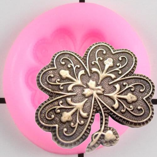 Flower Clover Silicone Mold Button Cupcake Topper Fondant Molds DIY Cake Decorating Tools Candy Clay Chocolate Gumpaste Mould