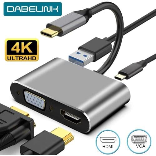 USB C HDMI HUB 4K Adapter Docking USB 3.1 Type C to HDMI VGA PD Converter Thunderbolt 3 Dock for MacBook Huawei Samsung 10 9