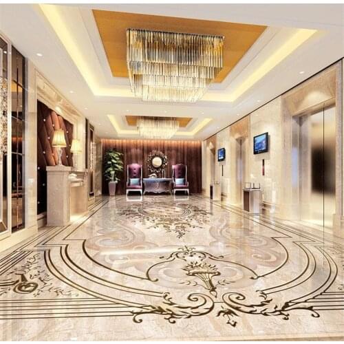 Beibehang Home Decoration PVC waterproof floor Custom Photo self-adhesive 3D floor 3d floor wallpapers Marble parquet floor 3D