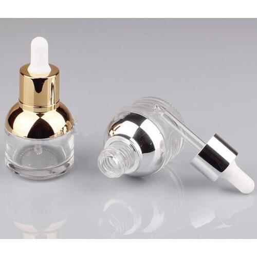 Capacity 20ml 30ml new high quality glass dropper bottle/bottles essence bottle with silver gold top F20171749