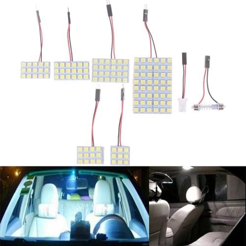 Car Interior T10 Festoon 5050 SMD Panel Light White/Cool White BA9S 12V Car LED Reading Dome Trunk Lamp Bulb