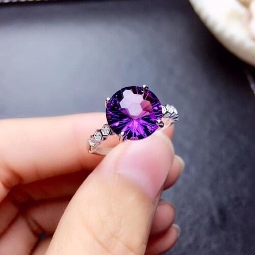 Best Gift Natural and Real Amethyst Ring 925 sterling silver Fine jewelry Natural And Real Amethyst Ring