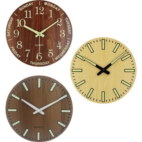 11 Inch Minimalist Wall Clock Modern Fashion Simple Hanging Sweep Movement Luminous Clocks for Home Bedroom Living Room Decor
