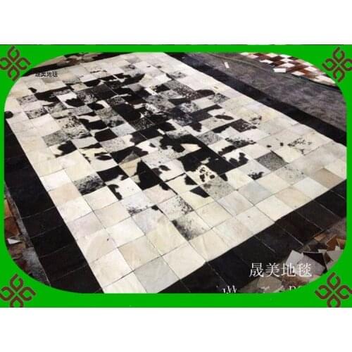 Fashionable art carpet 100% natural genuine cowhide leather board table mats