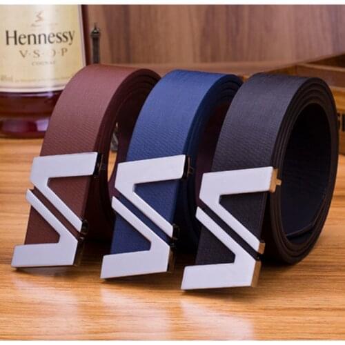 Letter Double V Section Belt Mens Luxury Leather Luxury Belt Mens Metal Smooth Belt Buckle Belt