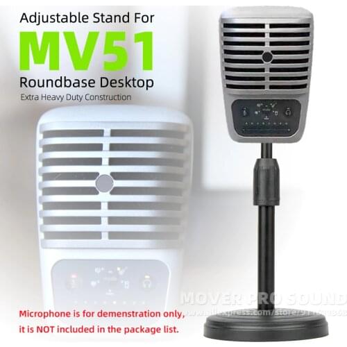 For Shure MV51 MV 51 Tabletop Extending Microphone Stand Desktop Holder Boom Mount Table Desk Style Bracket Adjustable Height