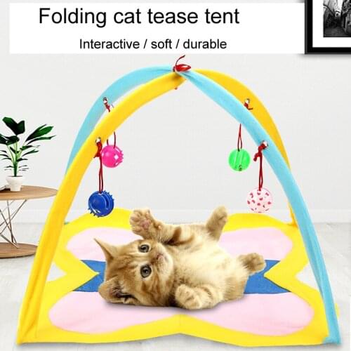 New style cat tent bell ball foldable cat toy cat bed play tent cat supplies
