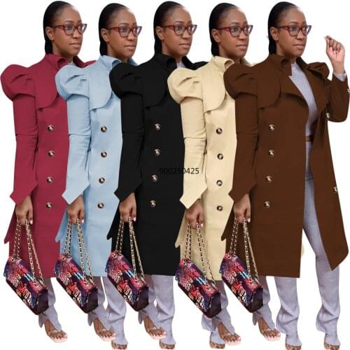 Autumn and Winter Fashion Style Women Long Sleeve Solid Color Trench Women Long Coat Trench Coat for Women Women Clothes