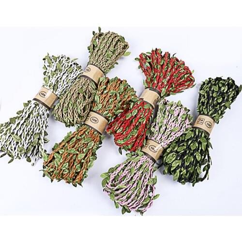 5M Hemp Rope Green Leaf jute burlap Hessian Rope ficelle jute wrapper Twine Cord Hemp jute decoration DIY for craft Gift Pack