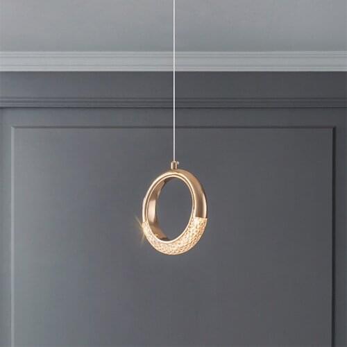 Nordic Pendant Lamp Led Modern Lighting Suspension Lamparas Colgantes Bedroom Kitchen Hall Bar Decor Gold Round Indoor Lights