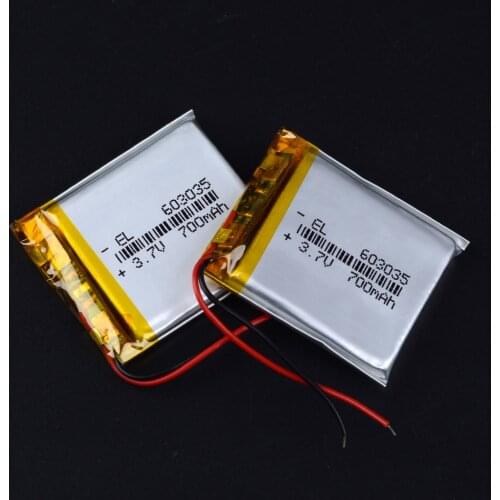 Polymer battery 700 mah 3.7 V 603035 smart home Li-ion battery for dvr GPS mp3 mp4 video recorder