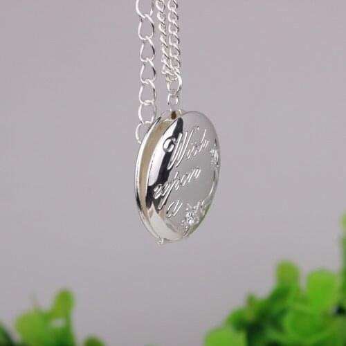 Latest Styles Letter Wish up a star Photo Locket Necklaces Gold And Silver Can Be Open Photo Locket Exquisite Necklaces Jewelry