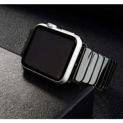 Ceramic Strap for Apple Watch Band 44mm 42mm 38mm 40mm Accessories Stainless steel buckle belt bracelet iWatch series 6 se 5 4 3