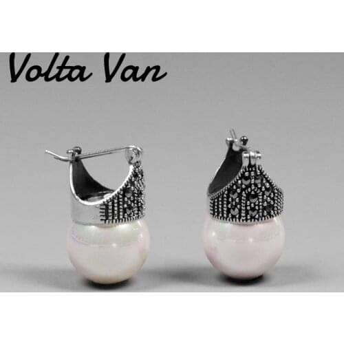 Volta Van Freshwater Pearls 925 Sterling Silver 2021 New Vintage Fine Jewelry Drop Earrings Luxury Party Wedding Silver Earrings