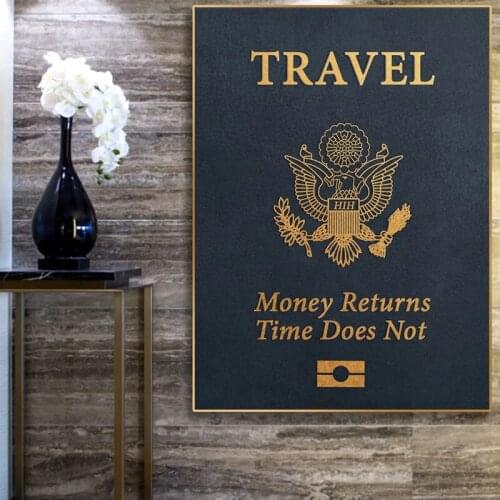Money Returns Time Does Not Motivational Quotes Prints Painting on The Wall Poster Travel Wall Art Picture Home Decor Cuadros