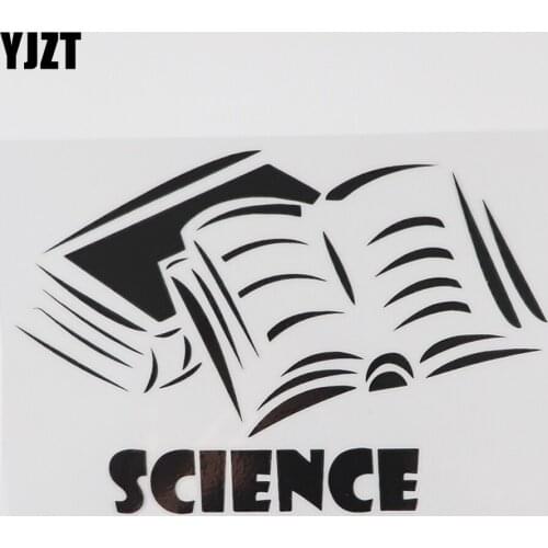 YJZT 15.2CM×10.4CM Creative School Knowledge Book Decal Vinyl Car Sticker Black/Silver 8A-1168